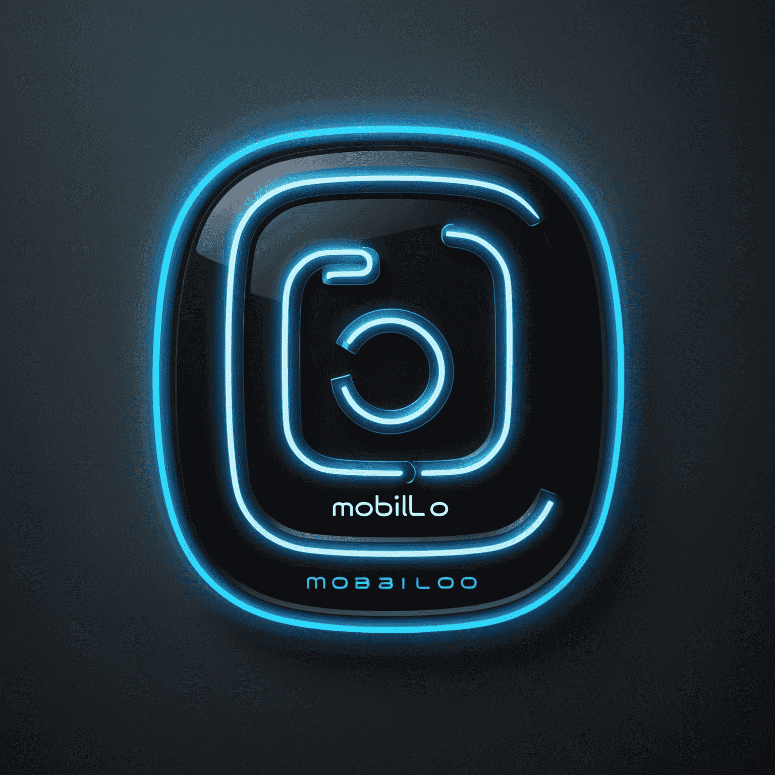 شعار موبيلولو - شركة اتصالات متنقلة بتصميم نيون أزرق