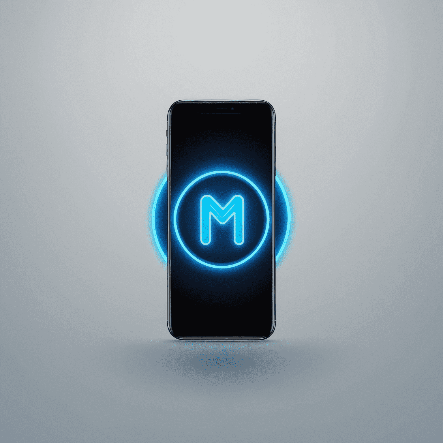 شعار موبيلولو - شركة اتصالات متنقلة بتصميم نيون أزرق